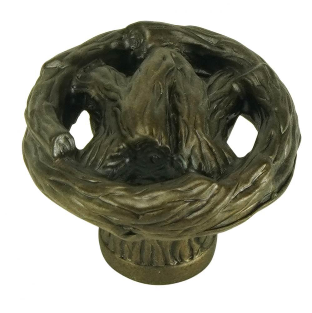 Edgar Berebi Arts and Craft Oak Park Knob In Vintage Bronze Plate