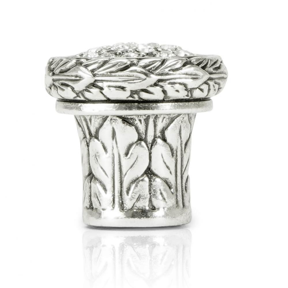 Nantucket Jewel Mini Knob; Clear Crystal Burnish Silver Finish