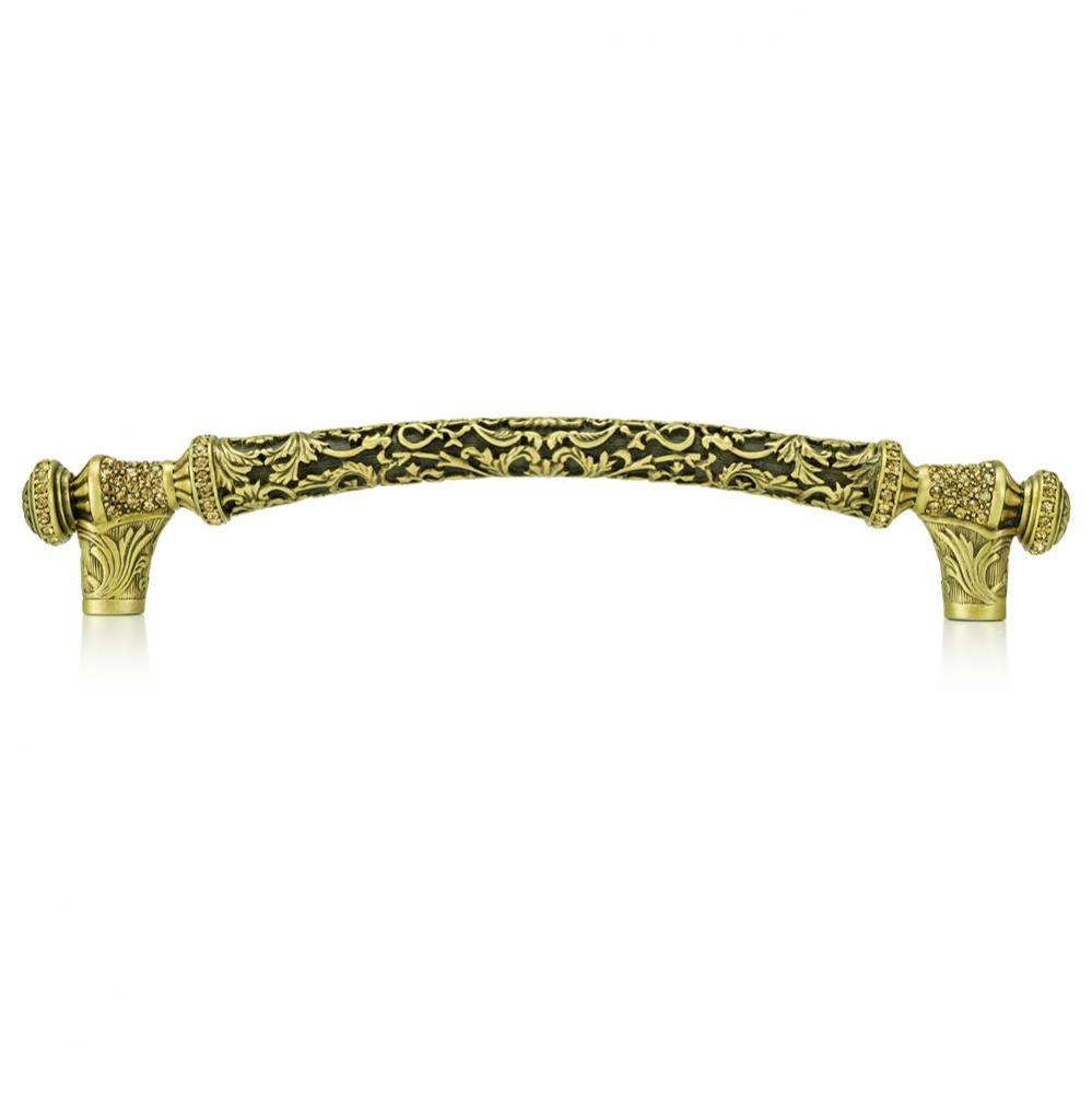 6'' C To C Glendale Court Pull; Lt. Colorado Crystal Burnish Brass Finish