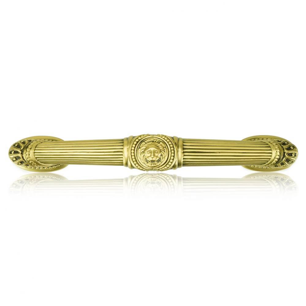 6'' C To C Empire Pull W/ Horizontal Lion Motif; Florentine Gold Finish