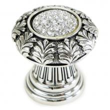 Edgar Berebi 10008/16 - Verona Knob; Clear Crystal; Burnished Silver Finish