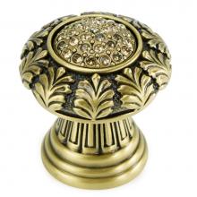 Edgar Berebi 10008BB - Verona Knob; Decorated With Light Colorado Topaz Swarovski Crystal; Satin Nickel Finish