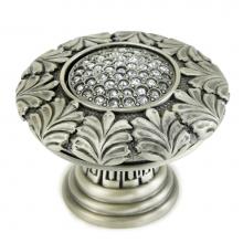 Edgar Berebi 10009AN - Verona Knob; Decorated With Clear Swarovski Crystals; Antique Nickel Finish