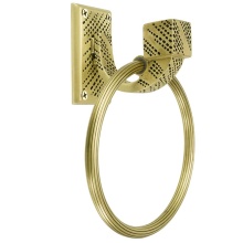 Edgar Berebi 2205BB - Edgar Berebi Sutton Towel Ring With Reeded Handle In Burnished Brass Plate