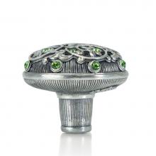 Edgar Berebi 7158/36 - Knob; Peridot Crystal Burnish Silver Finish