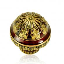 Edgar Berebi 7348/2 - Wellington Knob; Garnet With Burgundy Crystal Museum Gold Finish