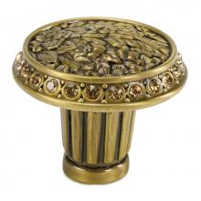 Edgar Berebi 7752BB - Nantucket Nantucket Knob Decorated With Light Colorado Topaz Swarovski Crystals In Burnished Brass