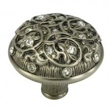 Edgar Berebi 7907AN - Assorted Knobs Knob Decorated With Clear Swarovski Crystals In Antique Nickel Plate