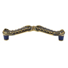Edgar Berebi 7927/5 - Edgar Berebi Wellington 5'' Center To Center Pull Sapphire Enamel Decorated With Clear S