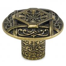 Edgar Berebi 7978AB - Portsmouth Knob In Artisan Brass Plate