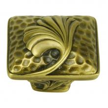 Edgar Berebi 8213BB - Edgar Berebi Arts and Craft Ginkgo Knob In Burnished Brass Plate