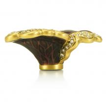 Edgar Berebi 8219/2 - Chartres Knob Red Mahogany With Lt. Peach and Silk Crystal Museum Gold Finish