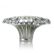 Edgar Berebi 8311/16 - Belleview Knob; Clear Crystal Burnish Silver Finish