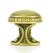 Edgar Berebi 8628BB - Cambridge Round Knob; Lt. Colorado Topaz Crystal Burnish Brass Finish