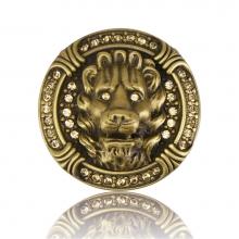 Edgar Berebi 9953BB - Lion In Winter Knob; Lt. Colorado Topaz Crystal; Burnish Brass Finish