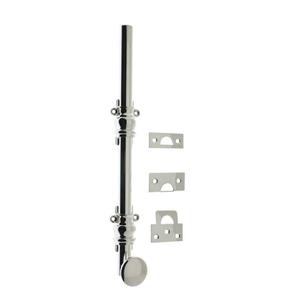 8'' Ornamental Bolt 11/16'' Dia. W/ 2'' Barrel Guide/Round Knob Poli