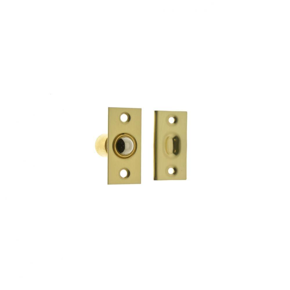 Narrow Square Roller Ball Catch Polished Brass