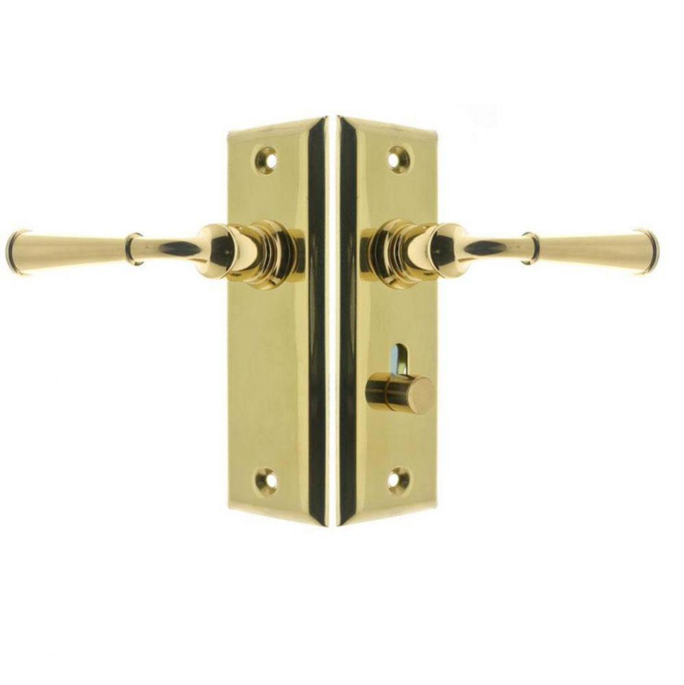 Rectangular Escutcheon Storm Door Latch (Dual Lever) Polished Brass