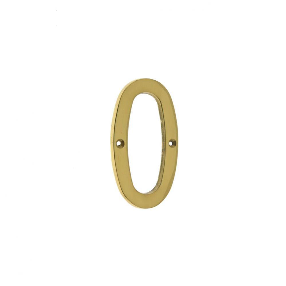 4'' Cast Solid Brass Number: #0 Polished Brass