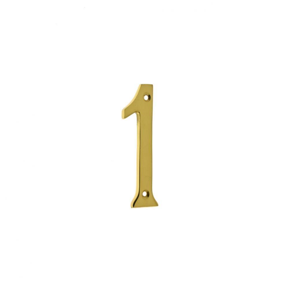4'' Cast Solid Brass Number: #1 Polished Brass