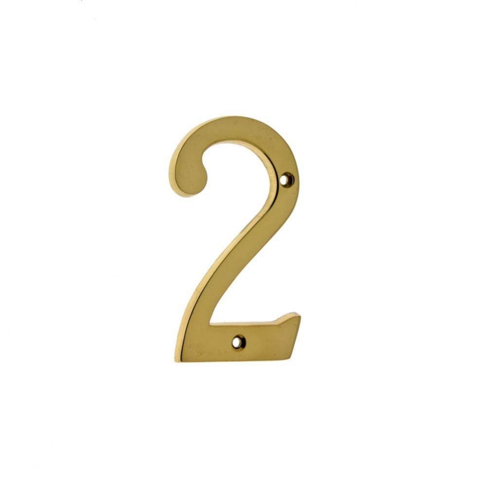 4'' Cast Solid Brass Number: #2 Polished Brass