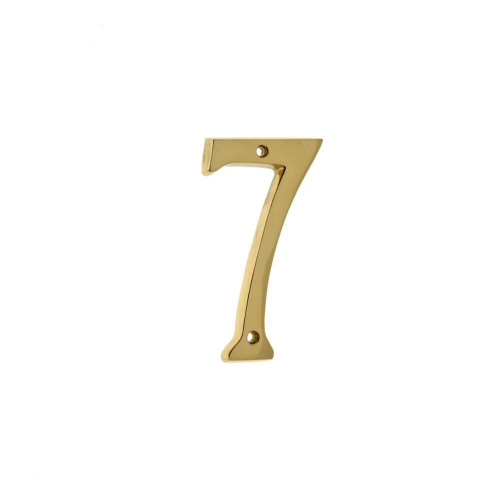 4'' Cast Solid Brass Number: #7 Polished Brass