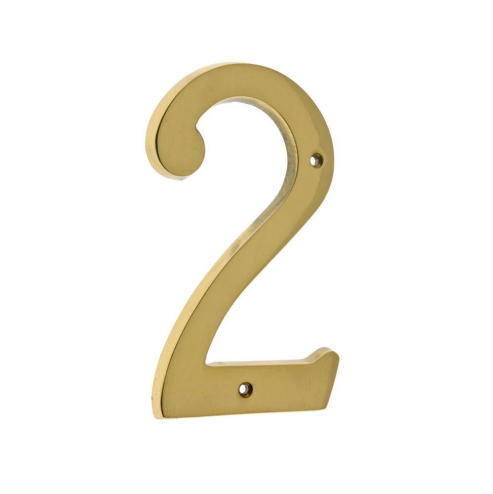 6'' Cast Solid Brass Number: #2 Polished Brass