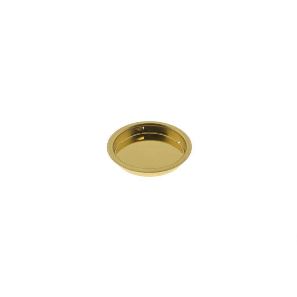 2-1/8'' Diameter Round Flush Pull Polished Brass