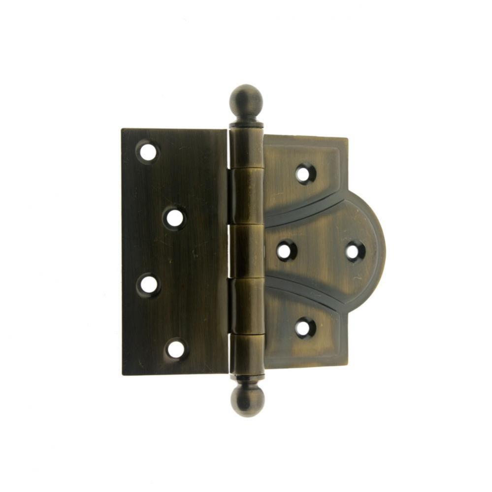 Solid Brass 4'' X 5-1/8'' Combo Mortise/Surface Offset Hinge Ball Finials (Pai