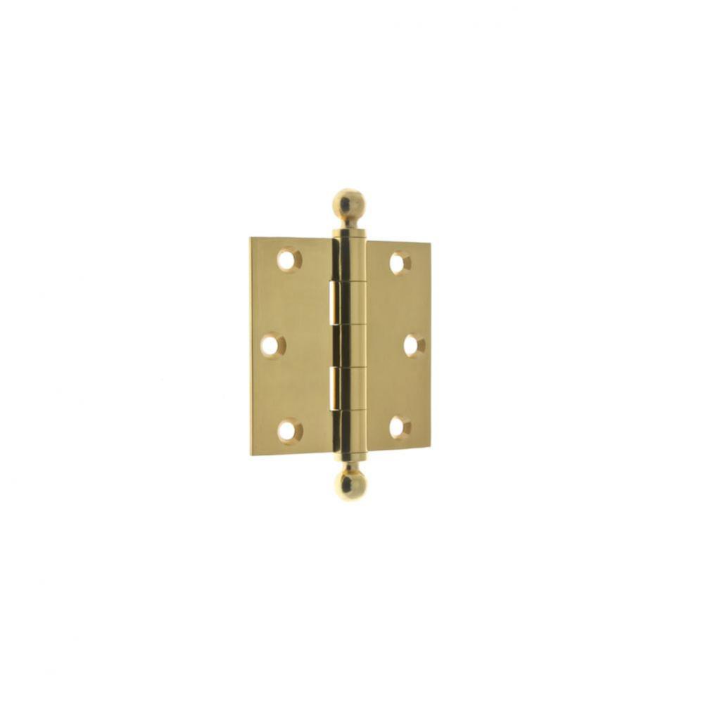 Solid Brass 3'' X 3'' Ball Tip Loose Pin Door Hinge (Pair) Polished Brass-J