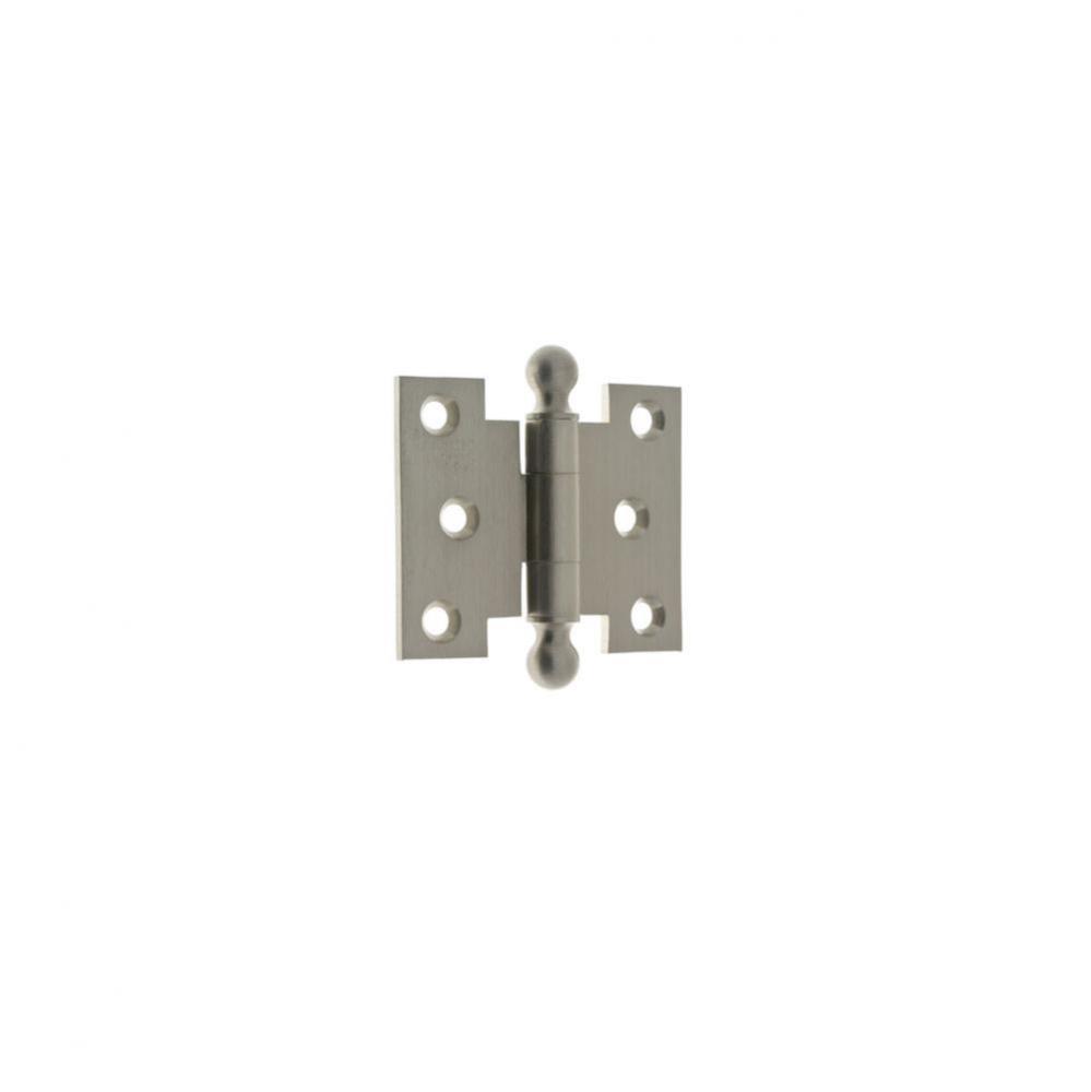 Solid Brass 2-1/2'' X 3'' Parliament Hinge W/ Ball Finials (Pair) Satin Nickel