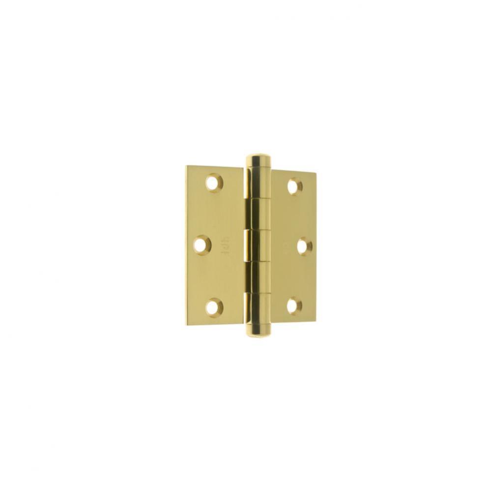 3'' X 3'' Solid Extruded Brass Square Corner Door Hinge (Pair) Polished Brass