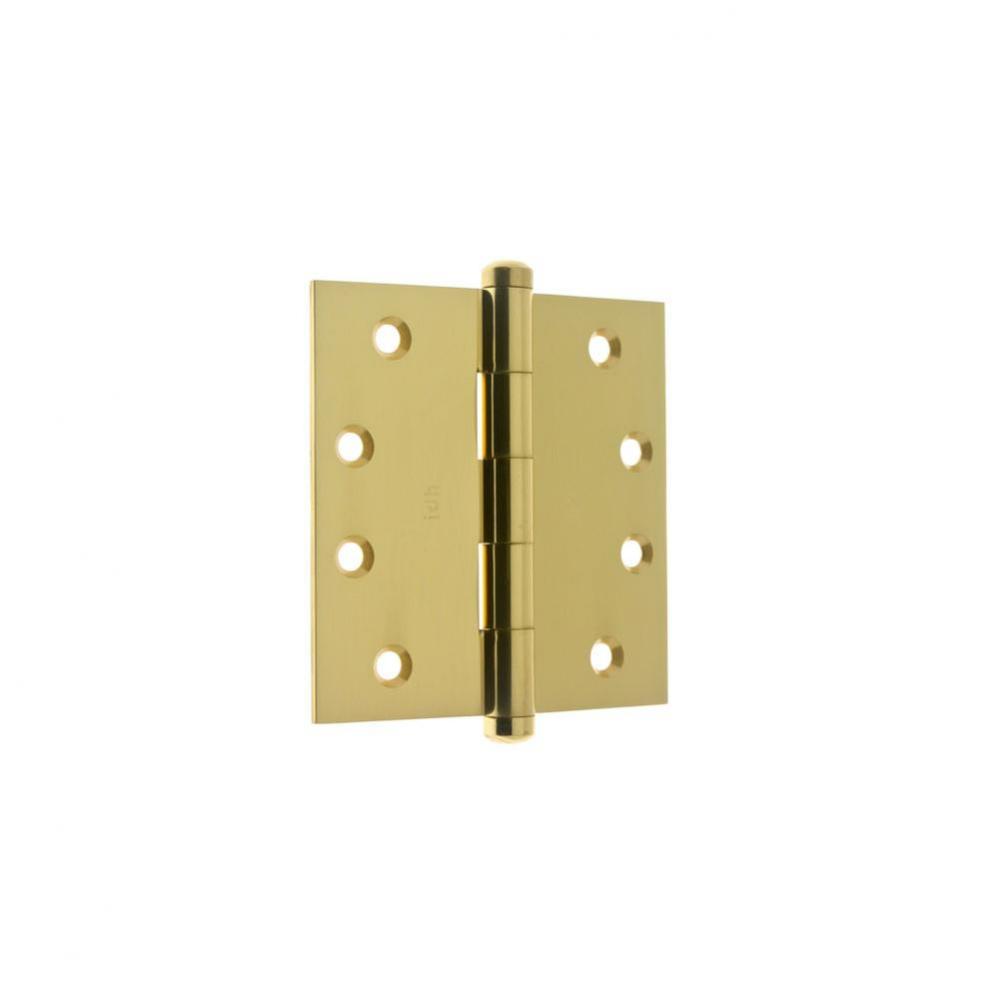 4'' X 4'' Solid Extruded Brass Square Corner Door Hinge (Pair) Polished Brass-
