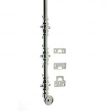 Idh 11228-026 - 24'' Ornamental Bolt W/ 3-3/8'' Barrel Guide/Swirl Knob Polished Chrome