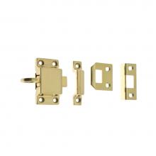 Idh 21006-003 - Solid Brass Transom Catch W/ 3 Strikes (Rim, Angle, Universal) Polished Brass