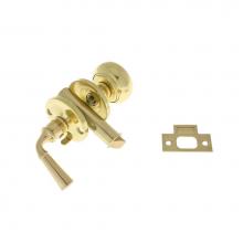 Idh 21250-003 - Storm Screen Door Latch (Knob & Lever) Polished Brass