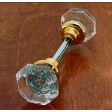 Idh 21300-003 - Octagonal Crystal Knob W/ Solid Brass Shank (Two Knobs W/ Spindle) Polished Brass