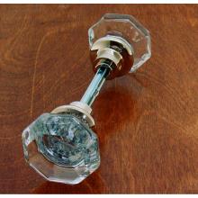 Idh 21300-014 - Octagonal Crystal Knob W/ Solid Brass Shank (Two Knobs W/ Spindle) Bright Nickel
