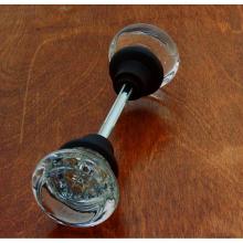 Idh 21301-10B - Round Crystal Knob W/ Solid Brass Shank (Two Knobs W/ Spindle) Oil-Rubbed Bronze