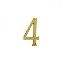 Idh 23024-003 - 4'' Cast Solid Brass Number: #4 Polished Brass