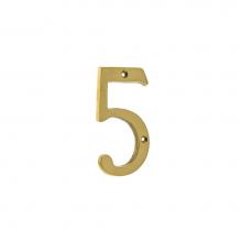 Idh 23025-003 - 4'' Cast Solid Brass Number: #5 Polished Brass