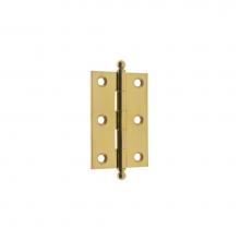 Idh 83020-003 - 3'' X 2'' Solid Brass Cabinet Hinge W/Ball Tips (Pair) Polished Brass