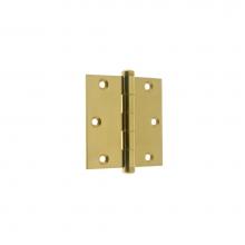 Idh 83535-003 - 3-1/2'' X 3-1/2'' Solid Extruded Brass Square Corner Door Hinge (Pair) Polishe