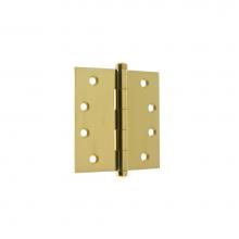 Idh 84040-003 - 4'' X 4'' Solid Extruded Brass Square Corner Door Hinge (Pair) Polished Brass-