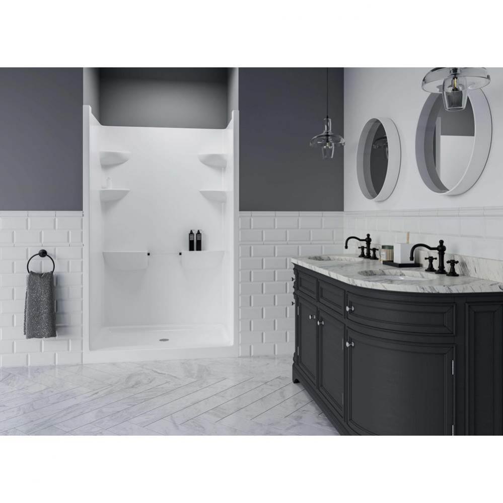 White Melrose 4 Shower Stall With Seat