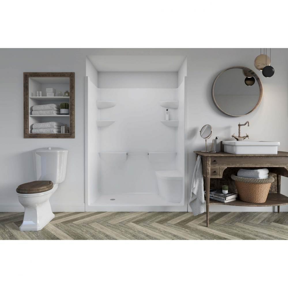 White Melrose 5 Shower Stall With Seat