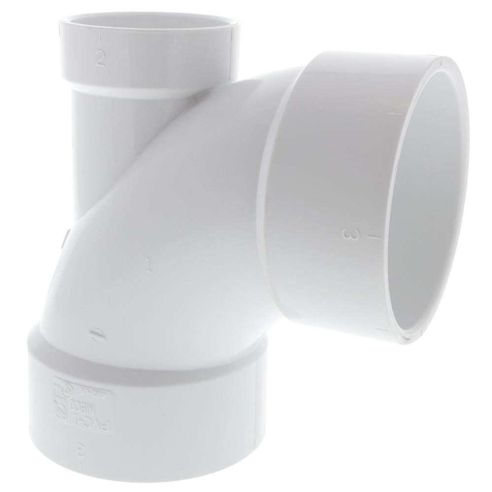 4861Lh 3X3X2 Hub 90 Elb With Lw Heel In Pvc