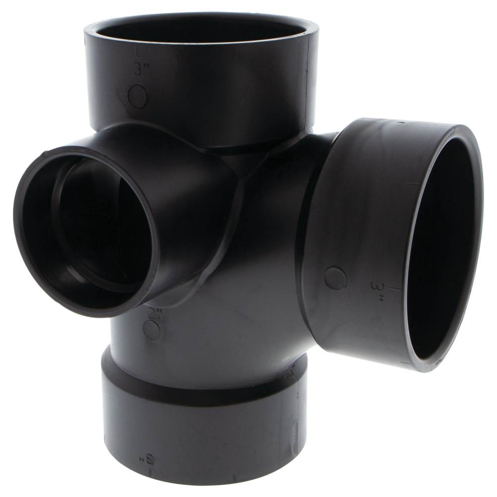 5871 3X3X3X2 Hub Tee With 90 Left Inlet Abs