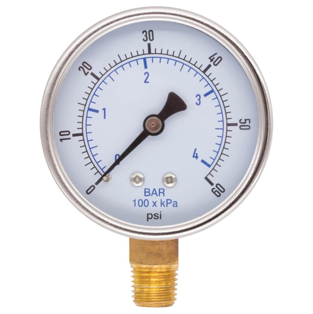 1/4 NPT PRESSURE GAUGE - BTM MOUNT