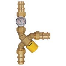 Nibco H-78204W-Y-TG - 1 PRS Lf Br Y-Tmv With Ck & Temp Gauge